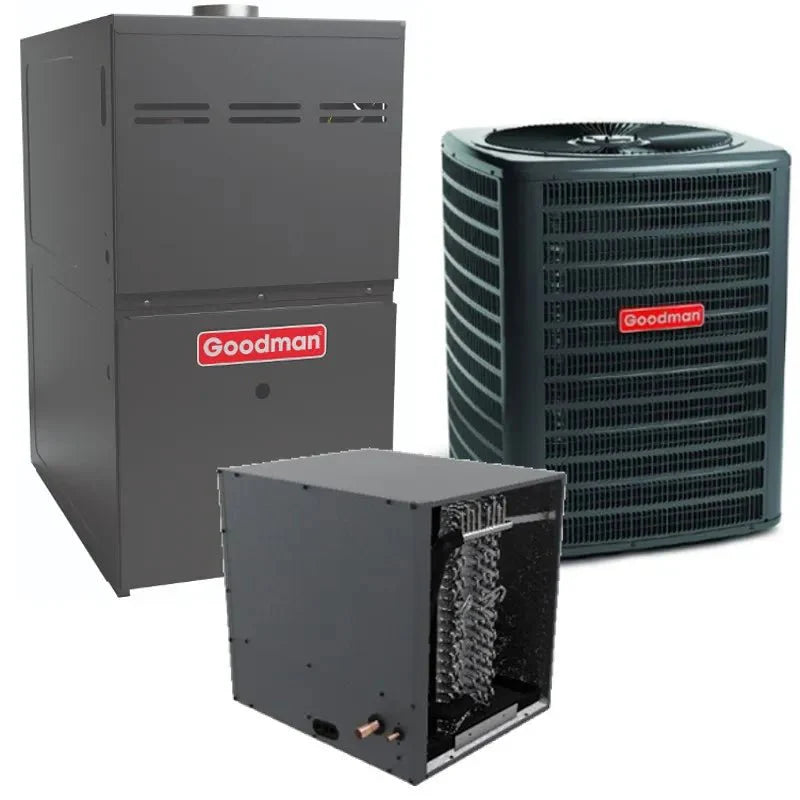 3.5 Ton 100,000 Btu Goodman Furnace 80% Upflow Horizontal Single Stage GM9S801005CN CHPT4860D4 GSXN404210 - AC units for less