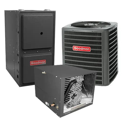 Goodman 4.0 Ton 14 SEER 96% AFUE Gas Furnace and Air Conditioner System Horizontal Flow GM9S961205DN CHPT4860D4 GSXN404810 - AC units for less