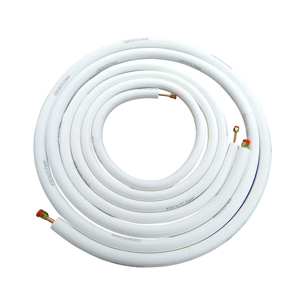 Lineset Non Flared Mini Split, 1/2 in Insulation, 1/4 in Liquid Line OD, 1/2 in Suction Line OD, 25 ft LG, Copper, Polyethylene Insulation - AC units for less
