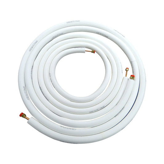 Lineset non flared mini split, 1/2 in insulation, 1/4 in liquid line od, 1/2 in suction line od, 25 ft lg, copper, polyethylene insulation - AC units for less